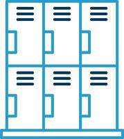 Locker Line Blue Two Color Icon vector