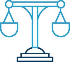 Justice Scale Line Blue Two Color Icon vector