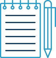 Notebook Line Blue Two Color Icon vector
