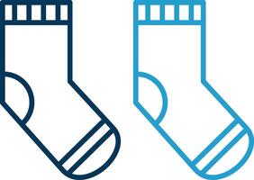 Sock Line Blue Two Color Icon vector