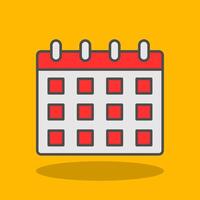 Calendar Filled Shadow Icon vector