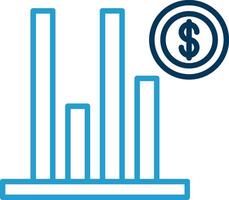 pérdida línea azul dos color icono vector