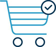 Checkout Line Blue Two Color Icon vector