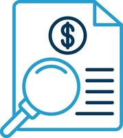 Investigation Line Blue Two Color Icon vector
