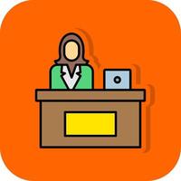 Secretary Filled Orange background Icon vector