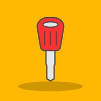 Car Key Filled Shadow Icon vector