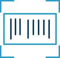 Barcode Line Blue Two Color Icon vector
