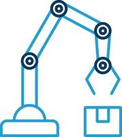 Robotic Arm Line Blue Two Color Icon vector