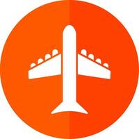 Airplane Glyph Red Circle Icon vector