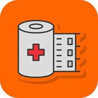 Bandage Roll Filled Orange background Icon vector