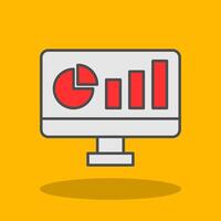 Dashboard Filled Shadow Icon vector