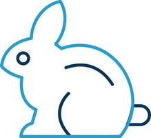 Rabbit Line Blue Two Color Icon vector