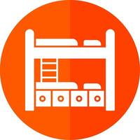 Bunk Bed Glyph Red Circle Icon vector