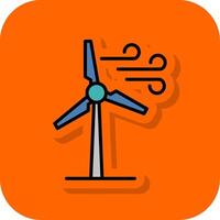 Windmills Filled Orange background Icon vector