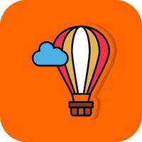 Hot Air Balloon Filled Orange background Icon vector