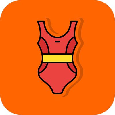 Swimsuit Filled Orange background Icon
