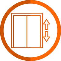 Lift Line Orange Circle Icon vector