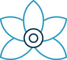 Lily Line Blue Two Color Icon vector