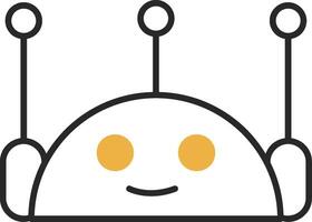 chatbot desollado lleno icono vector