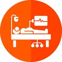 Medical Supervision Glyph Red Circle Icon vector