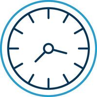 Clock Line Blue Two Color Icon vector
