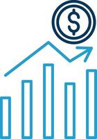 Stock Market Line Blue Two Color Icon vector