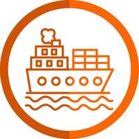 Shipping Line Orange Circle Icon vector