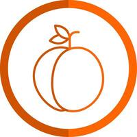 Peach Line Orange Circle Icon vector