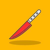 cuchillo lleno sombra icono vector