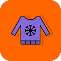 Sweater Filled Orange background Icon vector