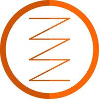 Spring Line Orange Circle Icon vector