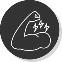 Muscle Line Grey Circle Icon vector