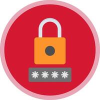 Security Pin Flat Multi Circle Icon vector