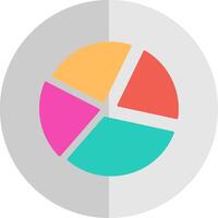 Pie Chart Flat Scale Icon vector