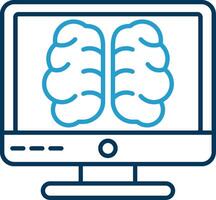 brain Line Blue Two Color Icon vector