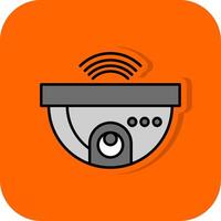Cctv Filled Orange background Icon vector