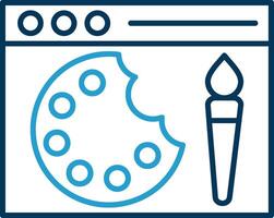 Paint Line Blue Two Color Icon vector