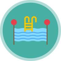 nadando piscina plano multi circulo icono vector