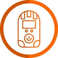 Dosimeter Line Orange Circle Icon vector