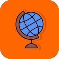 Globe Filled Orange background Icon vector