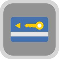 Key Card Flat Round Corner Icon vector