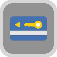 Key Card Flat Round Corner Icon vector