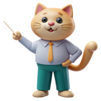 Whiskers of Wisdom Delightful 3D Images of Teacher Cats for Educational Joy png