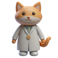 parfaitement adorable médecin chat 3d images png