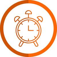 reloj línea naranja circulo icono vector