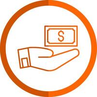 Give Money Line Orange Circle Icon vector