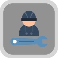 Mechanic Flat Round Corner Icon vector