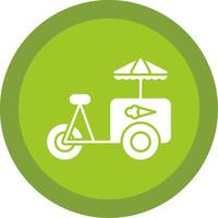 Ice Cream Cart Glyph Multi Circle Icon vector