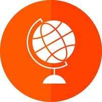 Globe Glyph Red Circle Icon vector