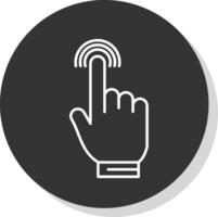 Tap Line Grey Circle Icon vector